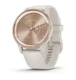 Garmin vívomove® Trend, Peach Gold Stainless Steel Bezel with Ivory Case and Silicone Band