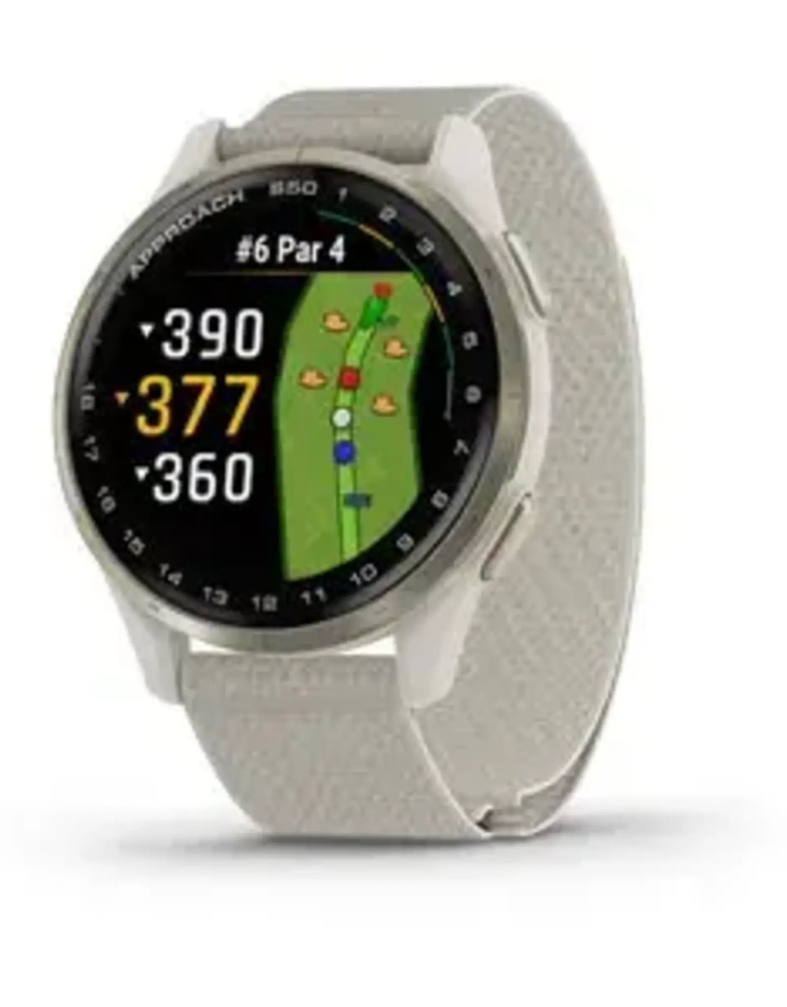Garmin Approach® S50, Cream Gold Aluminum Bezel with Ivory Nylon Band
