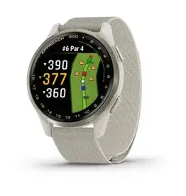 Garmin Approach® S50, Cream Gold Aluminum Bezel with Ivory Nylon Band