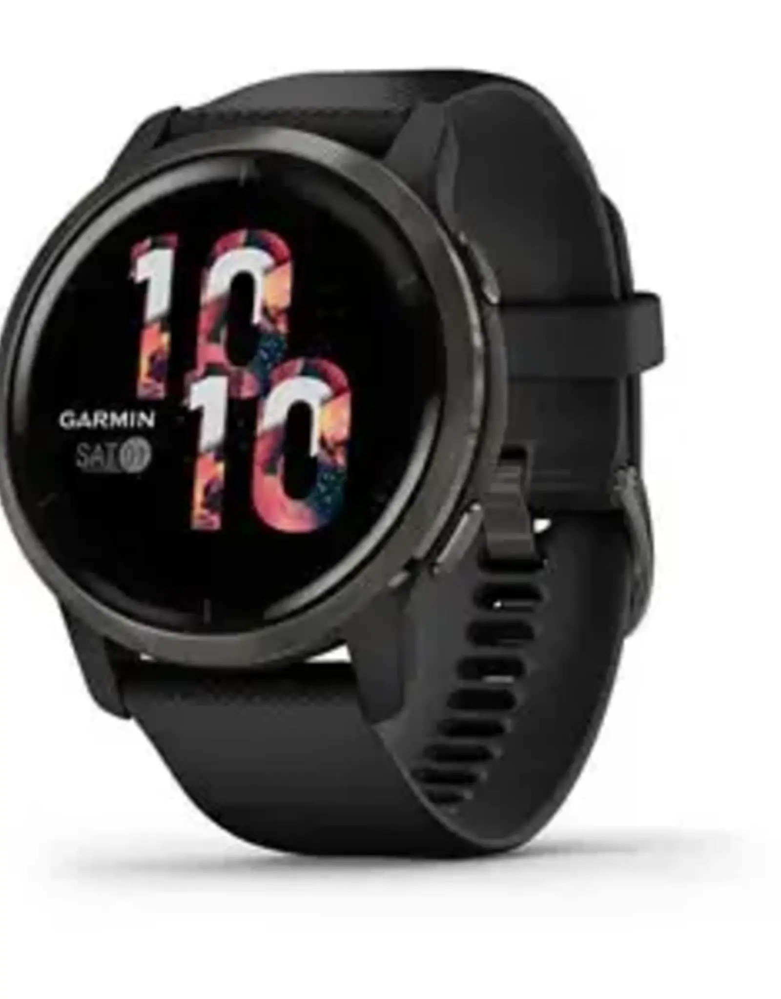 Garmin Venu® 2, Slate Stainless Steel Bezel with Black Case and Silicone Band