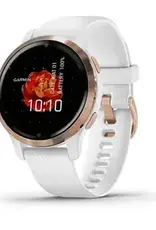 Garmin Venu® 2S, Rose Gold Stainless Steel Bezel with White Case and Silicone Band