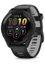 Garmin Forerunner® 265, Black Bezel and Case with Black/Powder Gray Silicone Band