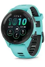 Garmin Forerunner® 265, Black Bezel with Aqua Case and Aqua/Black Silicone Band