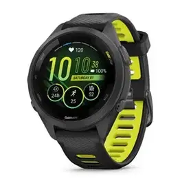 Garmin Forerunner® 265S, Black Bezel and Case with Black/Amp Yellow Silicone Band