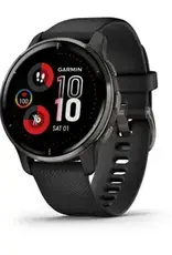 Garmin Venu® 2 Plus, Slate Stainless Steel Bezel with Black Case and Silicone Band