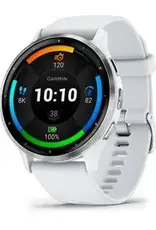 Garmin Venu® 3, Silver Stainless Steel Bezel with Whitestone Case and Silicone Band