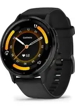 Garmin Venu® 3, Slate Stainless Steel Bezel with Black Case and Silicone Band
