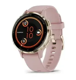 Garmin Venu® 3S, Soft Gold Stainless Steel Bezel with Dust Rose Case and Silicone Band