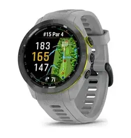 Garmin Approach® S70 - 42 mm, Black/Amp Yellow Ceramic Bezel with Powder Gray Silicone Band