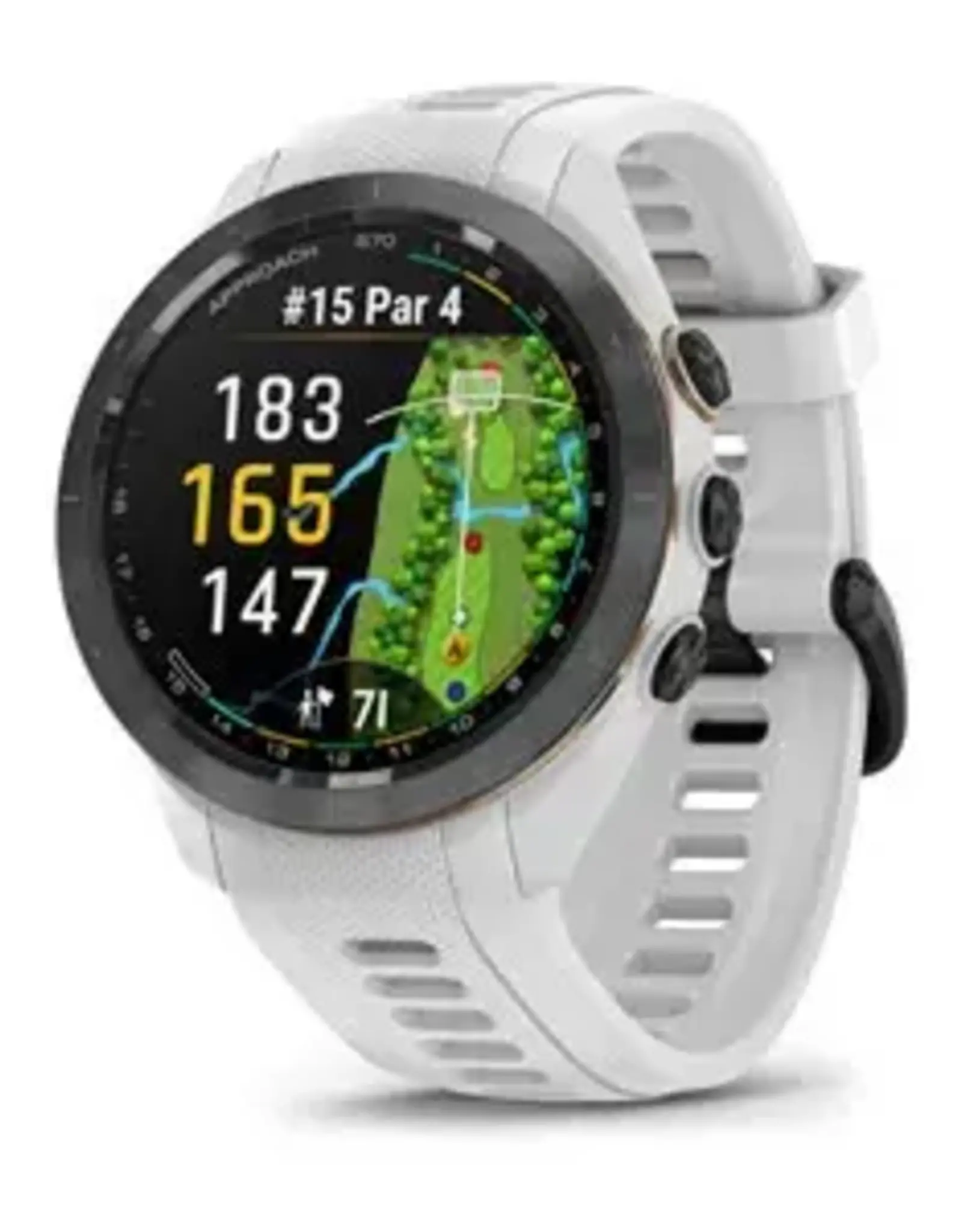 Garmin Approach® S70 - 42 mm, Black/Peach Ceramic Bezel with White Silicone Band