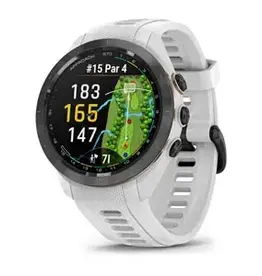 Garmin Approach® S70 - 42 mm, Black/Peach Ceramic Bezel with White Silicone Band