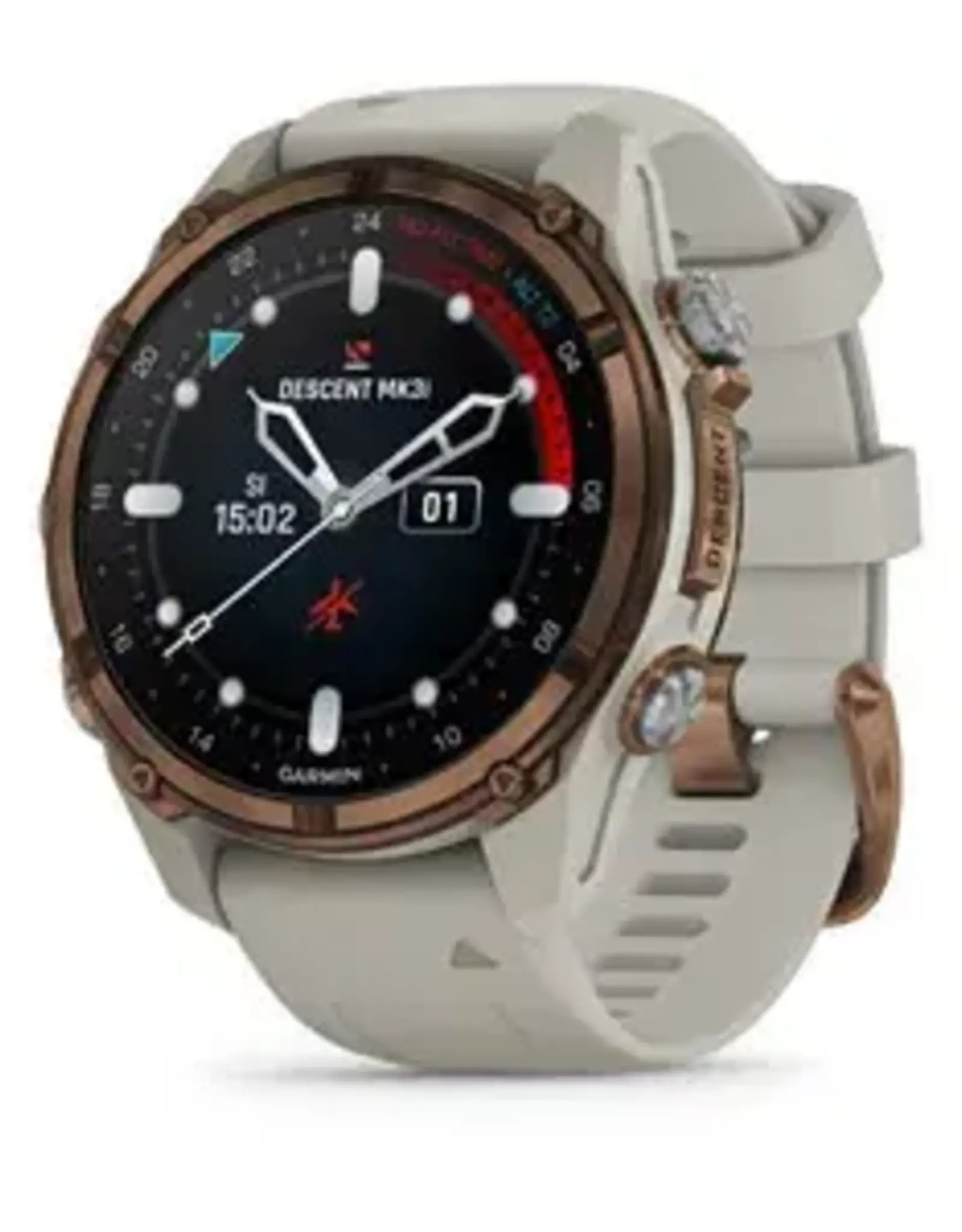 Garmin Descent™ Mk3i – 43 mm, Bronze PVD Titanium with French Gray Silicone Band