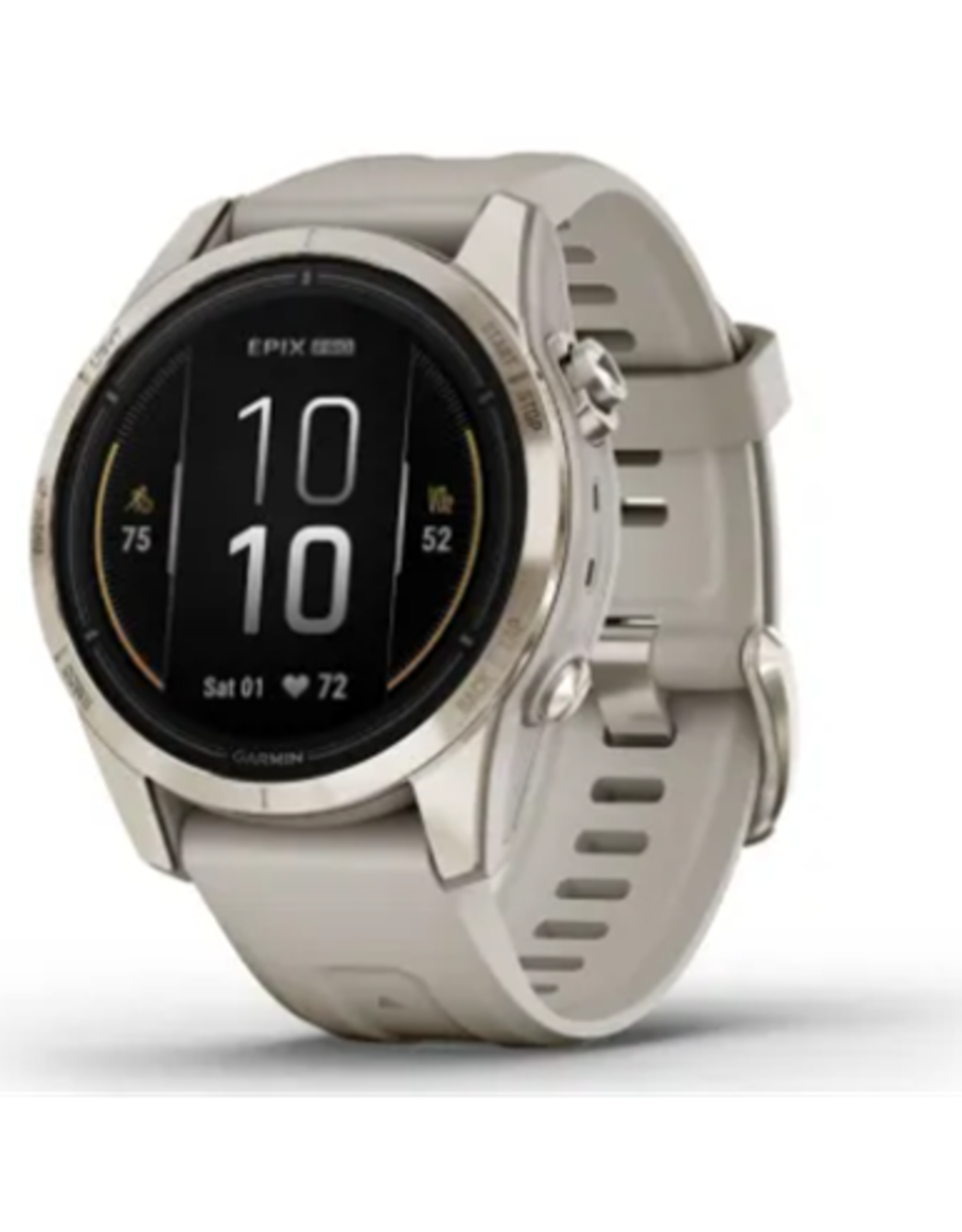 Garmin epix™ Pro (Gen 2) – Sapphire Edition | 42 mm, Soft Gold with Light Sand Band