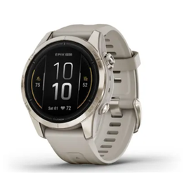 Garmin epix™ Pro (Gen 2) – Sapphire Edition | 42 mm, Soft Gold with Light Sand Band