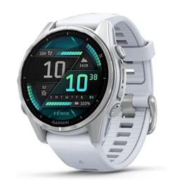 Garmin fēnix® 8 – 43 mm, AMOLED, Silver with Whitestone Silicone Band