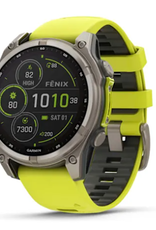 Garmin fenix® 8 – 47 mm, Solar, Sapphire, Titanium with Amp Yellow/Graphite Silicone Band