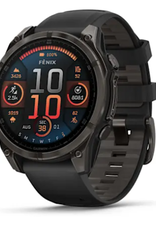 Garmin fenix® 8 – 47 mm, AMOLED, Sapphire, Carbon Gray DLC Titanium with Black/Pebble Gray Silicone Band
