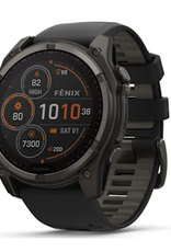 Garmin fenix® 8 – 51 mm, Solar, Sapphire, Carbon Gray DLC Titanium with Black/Pebble Gray Silicone Band