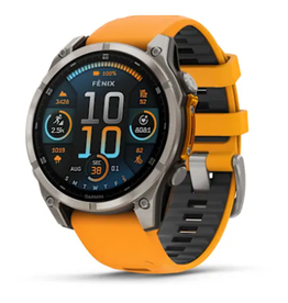 Garmin fenix® 8 – 51 mm, AMOLED, Sapphire, Titanium with Spark Orange/Graphite Silicone Band