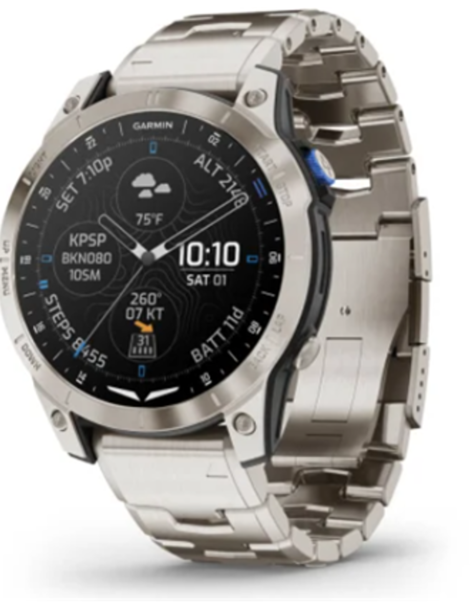 Garmin D2™ Mach 1, Aviator Smartwatch with Vented Titanium Bracelet