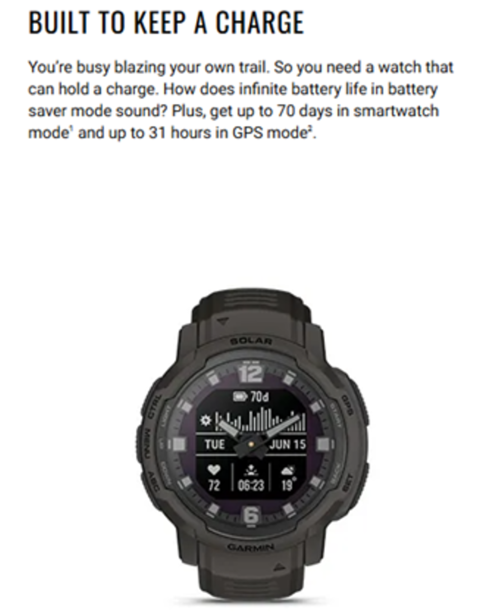 Garmin Instinct® Crossover Solar, Graphite