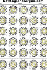 New England Airgun NEAG 100 yard Benchrest Target x100 Pack  | 3'x4' format | ASA Dimensions