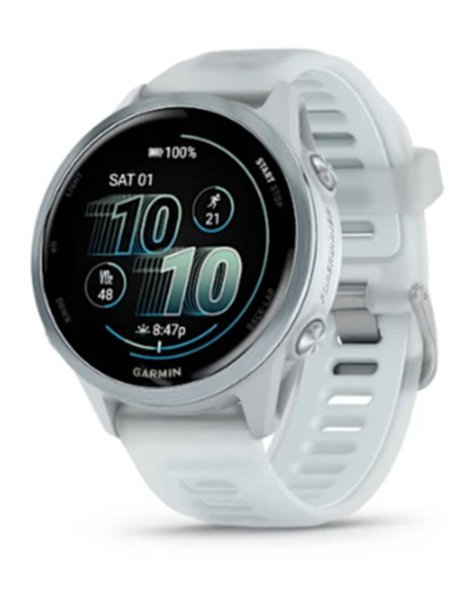 Garmin Forerunner® 570 - 42mm with Cloud Blue Band Aluminum with Translucent Whitestone/Cloud Blue