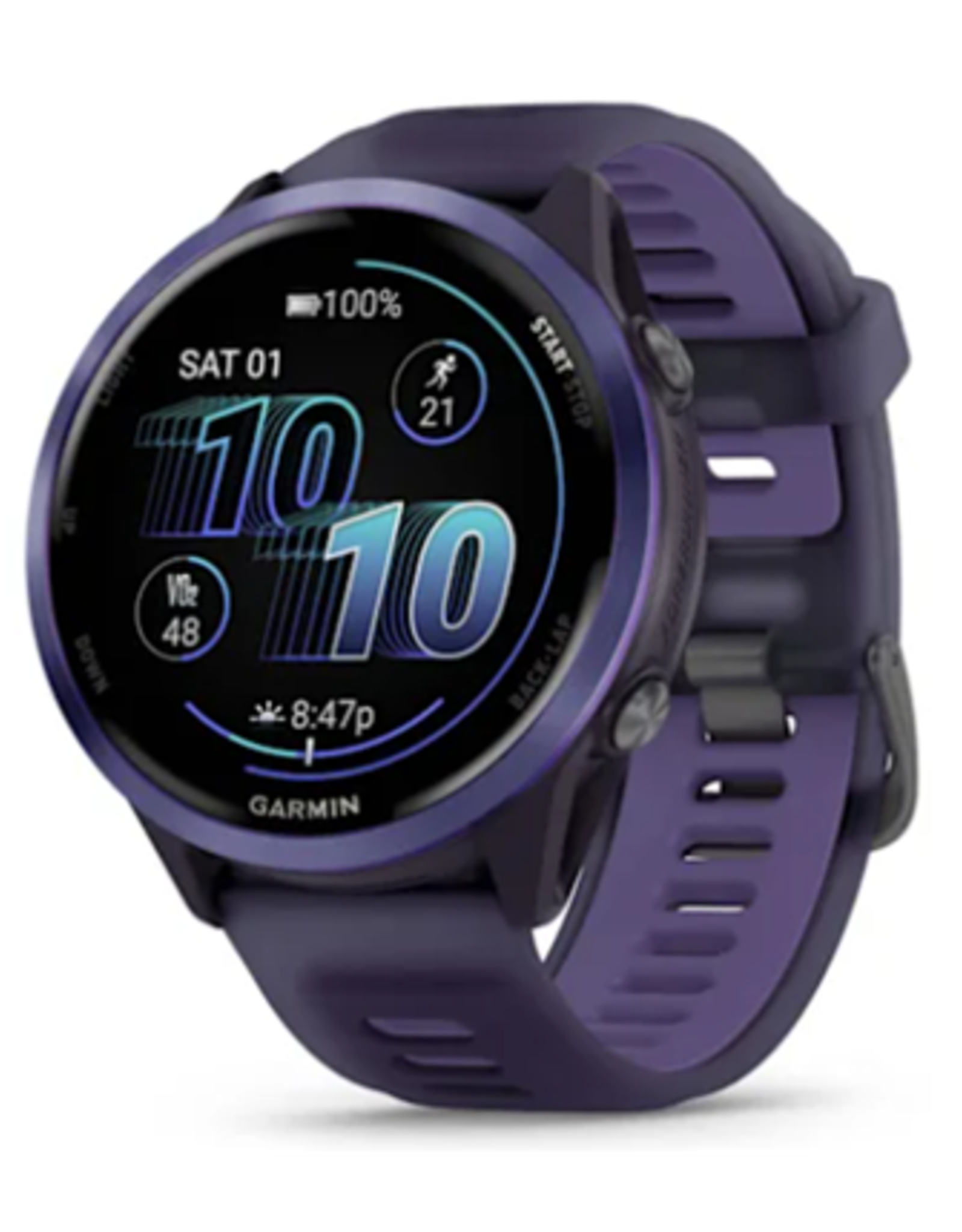 Garmin Forerunner® 570 - 47mm Indigo Aluminum with Translucent Imperial Purple/Indigo Band