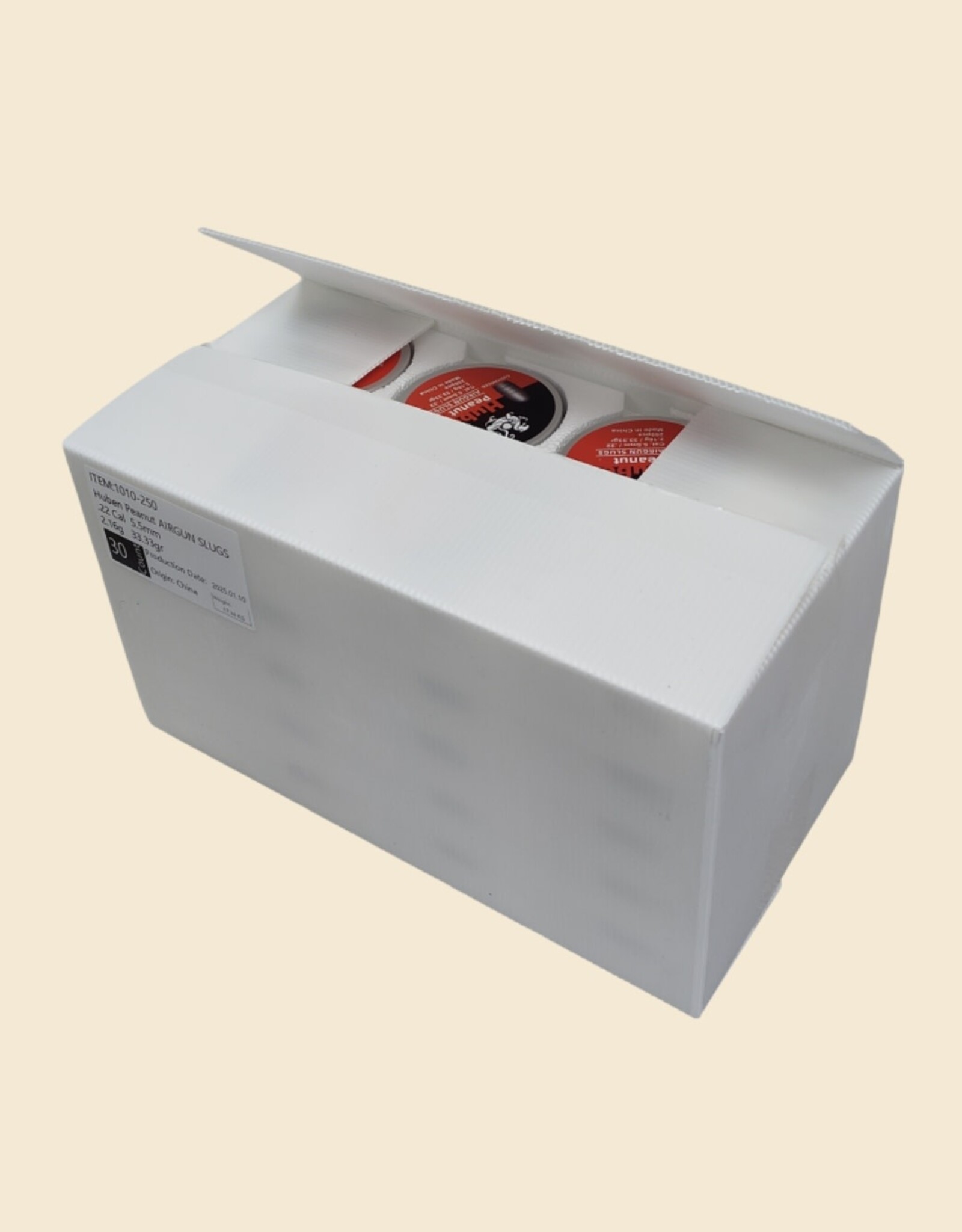 Huben .22 Caliber | Peanut Slug | by Huben| 250 ct |33.3 gr| Case of 30
