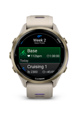 Garmin Forerunner® 970 Titanium with Whitestone Case and Whitestone/Translucent Amp Yellow Band