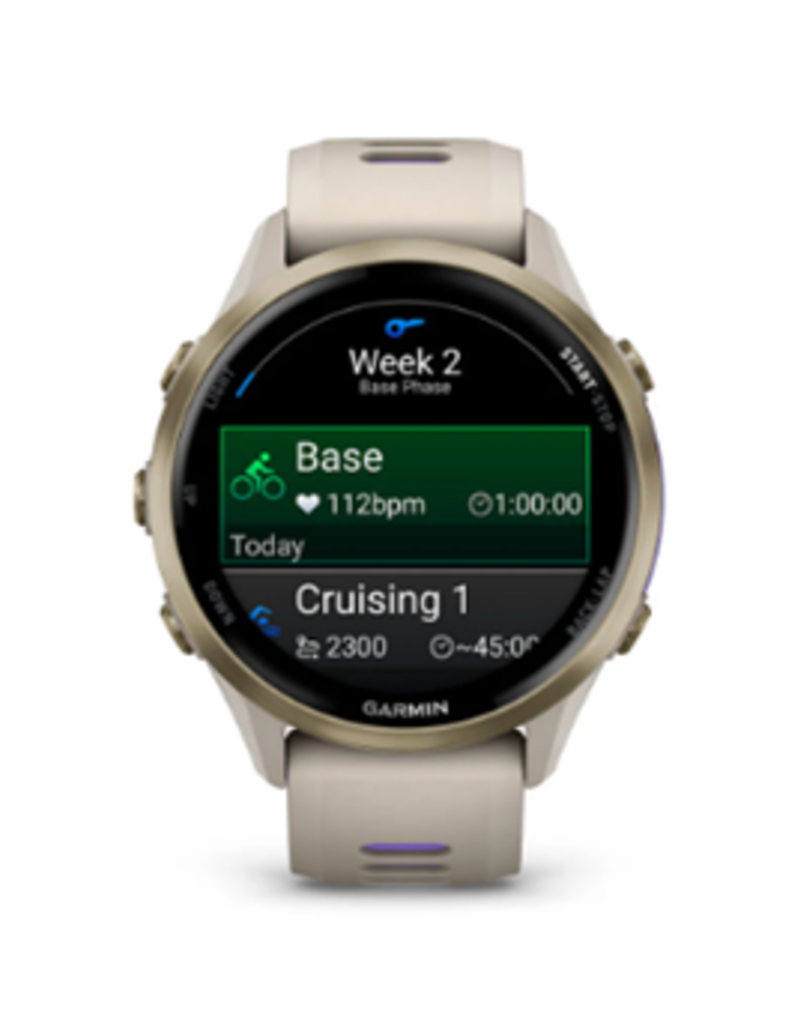 Garmin Forerunner® 970 Titanium with Whitestone Case and Whitestone/Translucent Amp Yellow Band