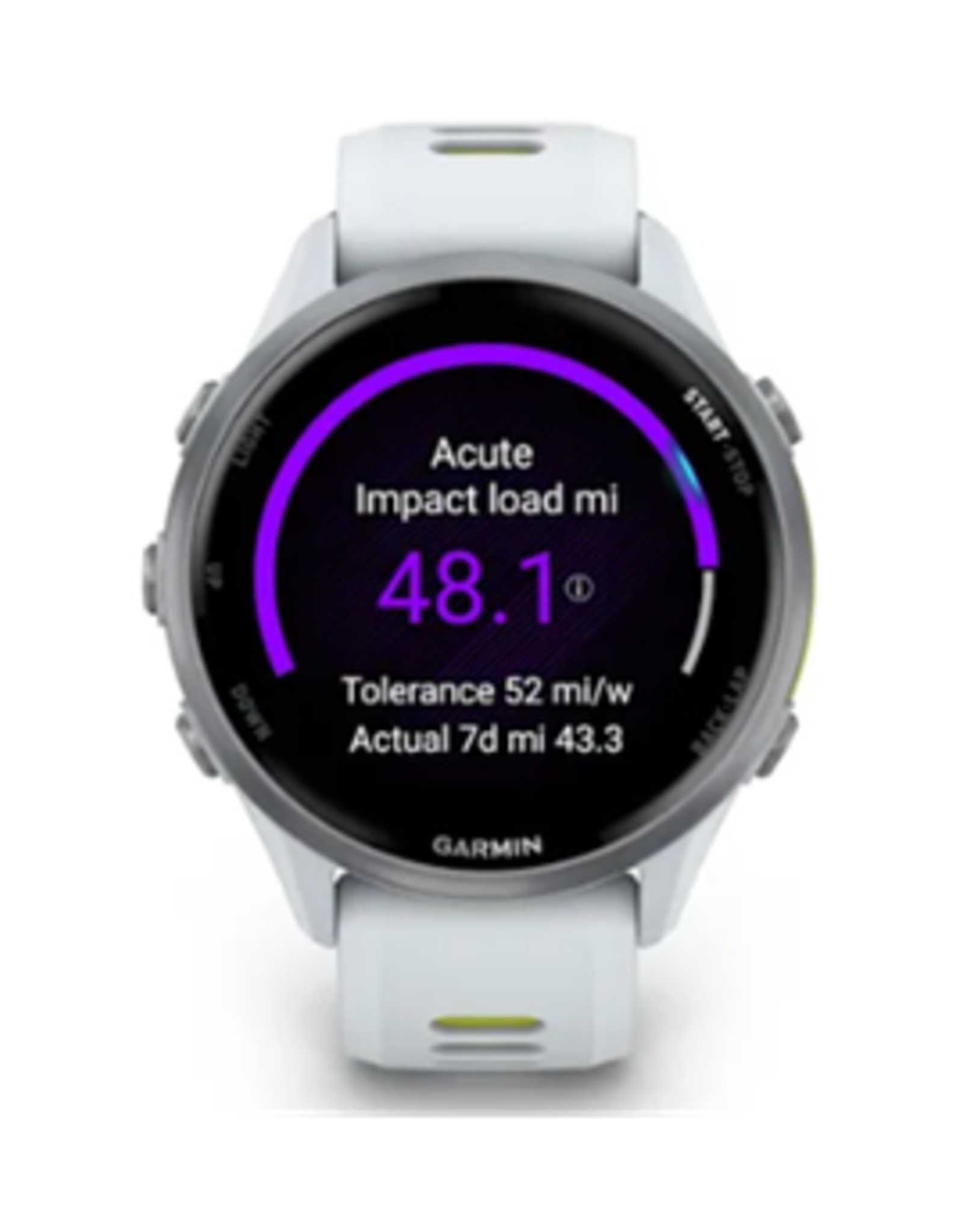 Garmin Forerunner® 970 Titanium with Whitestone Case and Whitestone/Translucent Amp Yellow Band