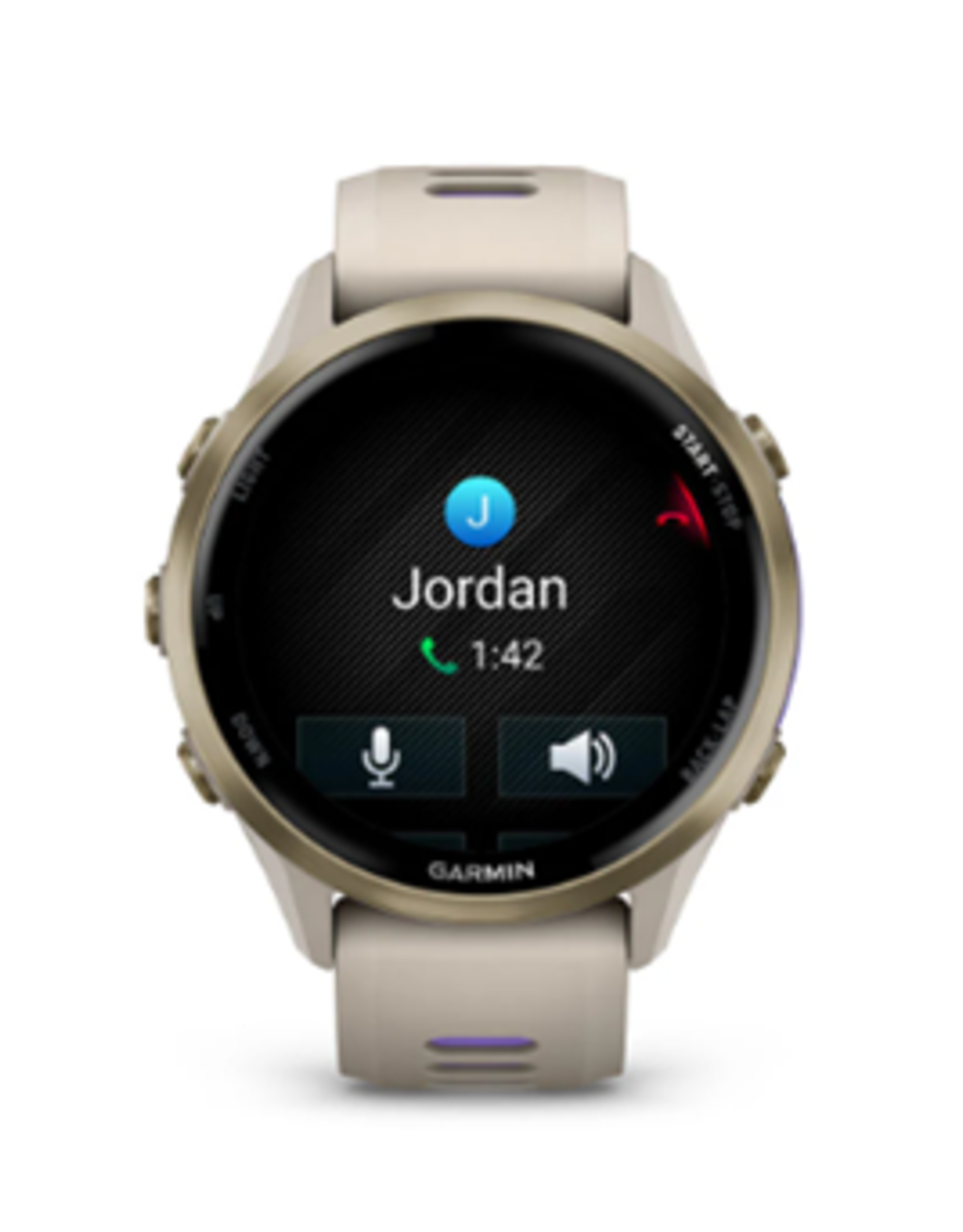 Garmin Forerunner® 970 Titanium with Whitestone Case and Whitestone/Translucent Amp Yellow Band