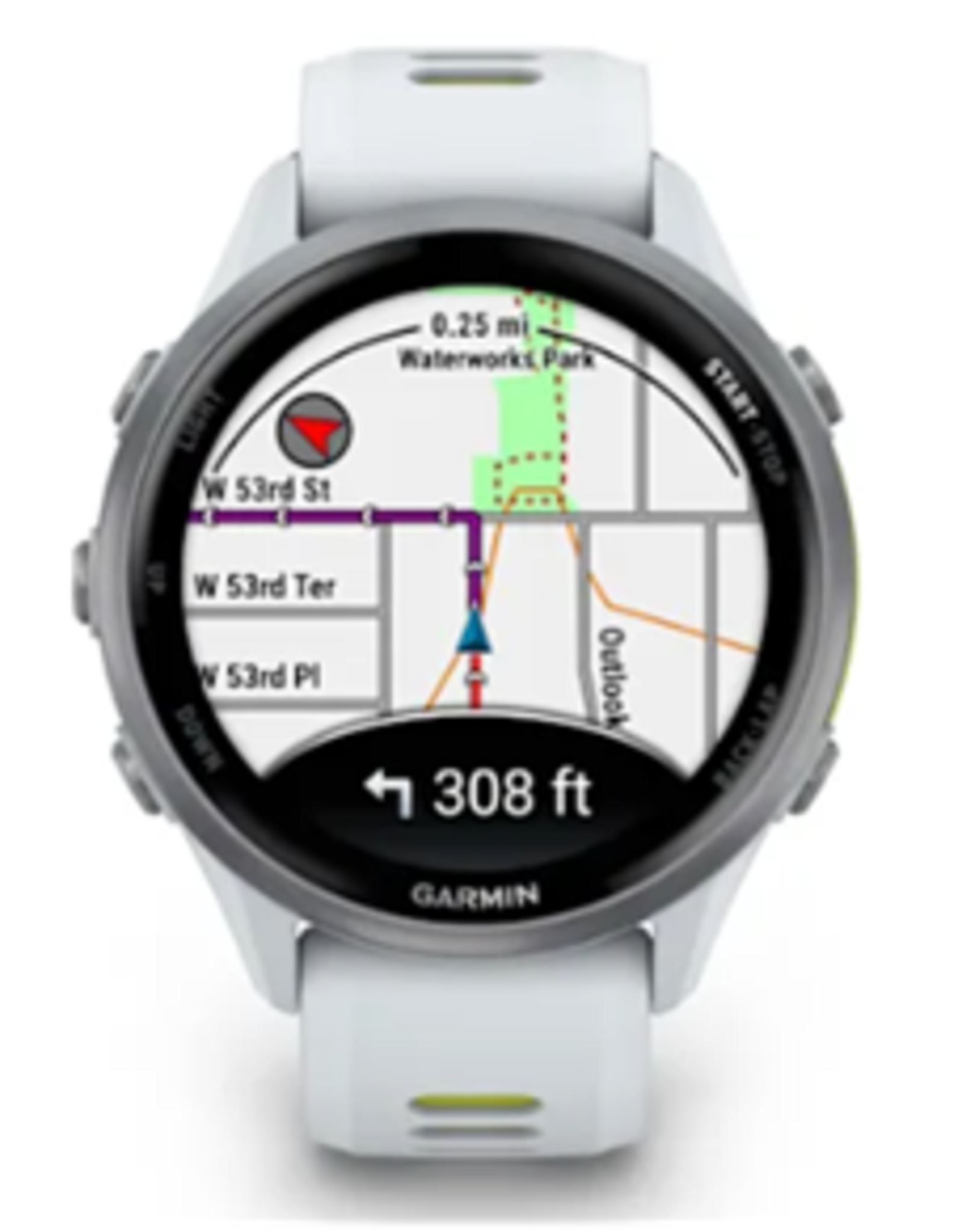 Garmin Forerunner® 970 Titanium with Whitestone Case and Whitestone/Translucent Amp Yellow Band