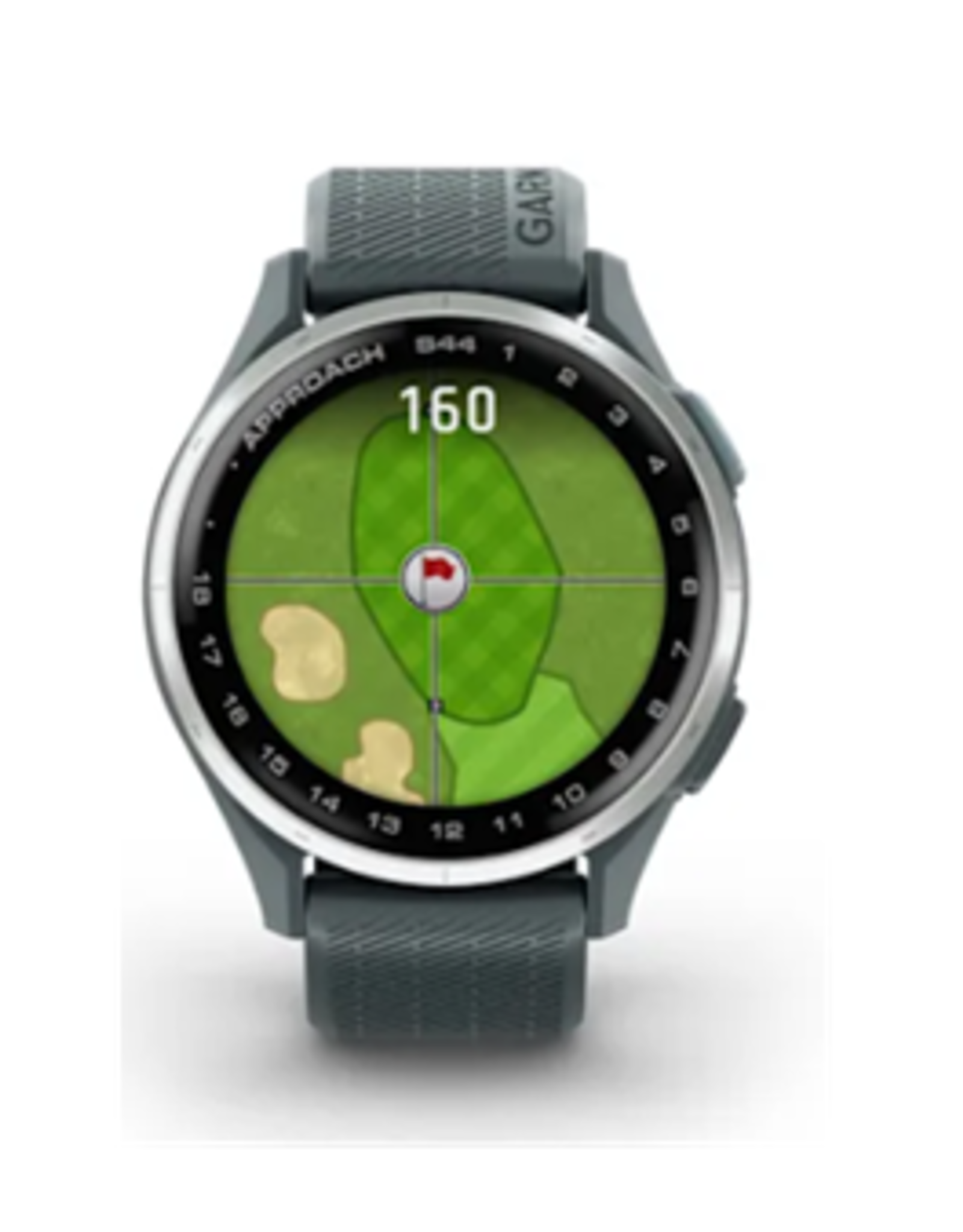 Garmin Approach® S44, Silver Aluminum Bezel with Twilight Silicone Band