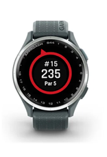 Garmin Approach® S44, Silver Aluminum Bezel with Twilight Silicone Band