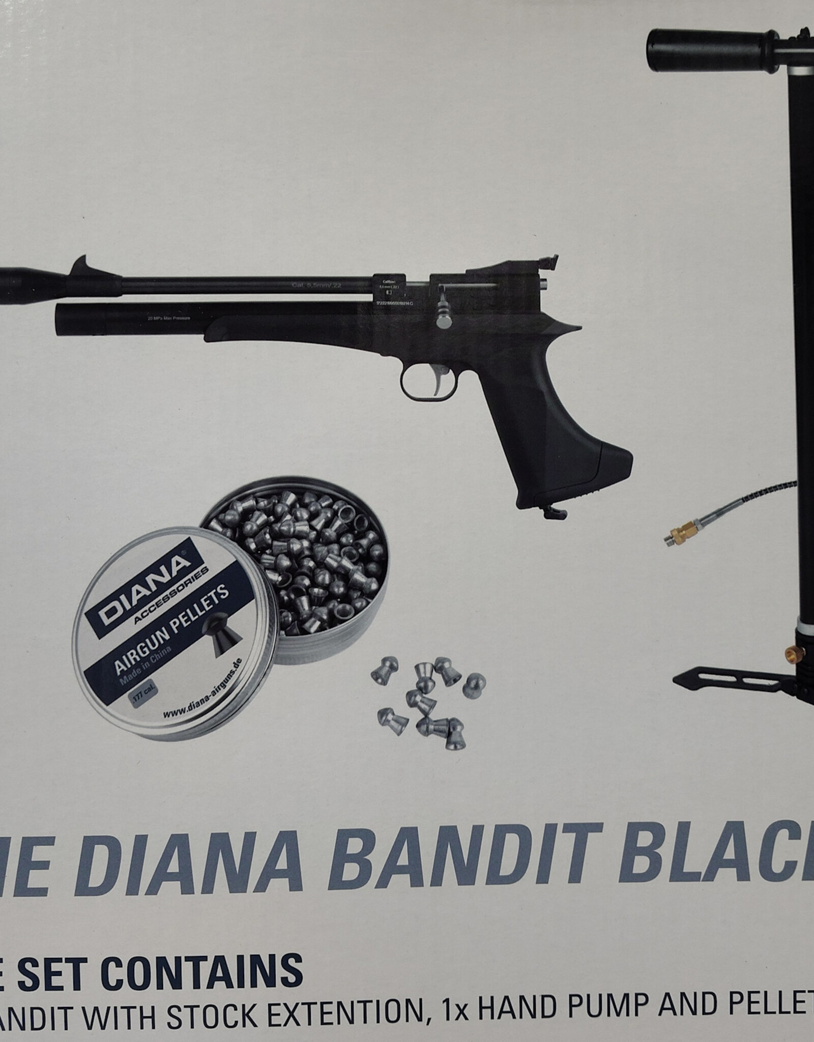 Diana Diana Bandit Black PCP Air Pistol .22 Caliber with Pellets and Pump