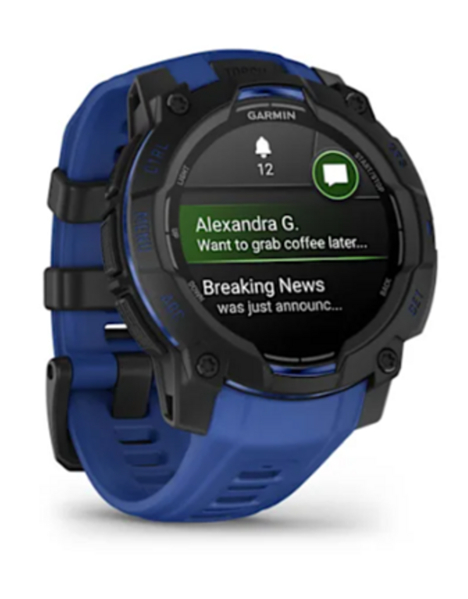 Garmin Instinct® 3 – 45 mm, AMOLED, Black with Bolt Blue/Black Band
