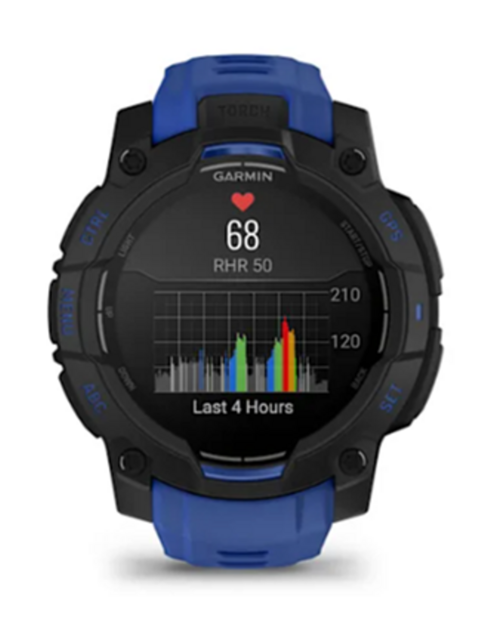 Garmin Instinct® 3 – 45 mm, AMOLED, Black with Bolt Blue/Black Band