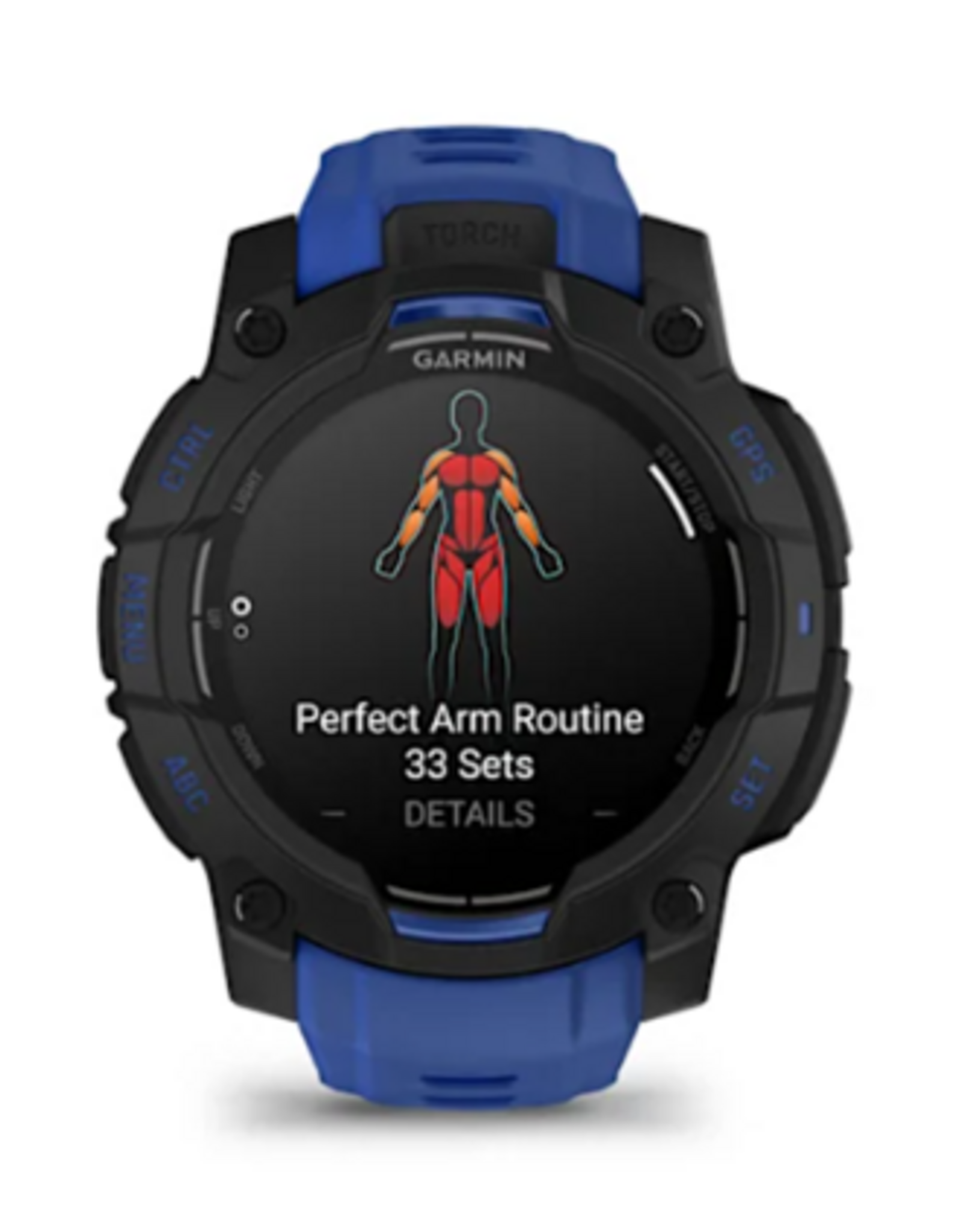 Garmin Instinct® 3 – 45 mm, AMOLED, Black with Bolt Blue/Black Band