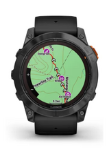 Garmin fēnix® 8 Pro – 47 mm, AMOLED, Sapphire, Carbon Gray DLC Titanium with Black/Pebble Gray Silicone Band