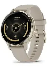 Garmin Venu® 3S, Soft Gold Stainless Steel Bezel with French Gray Case and Silicone Band