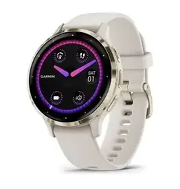Garmin Venu® 3S, Soft Gold Stainless Steel Bezel with Ivory Case and Silicone Band