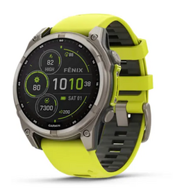 Garmin fenix® 8 – 51 mm, Solar, Sapphire, Titanium with Amp Yellow/Graphite Silicone Band