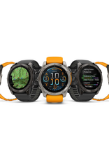 Garmin fēnix® 8 – 51 mm, AMOLED, Sapphire, Titanium with Spark Orange/Graphite Silicone Band