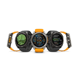 Garmin fēnix® 8 – 51 mm, AMOLED, Sapphire, Titanium with Spark Orange/Graphite Silicone Band