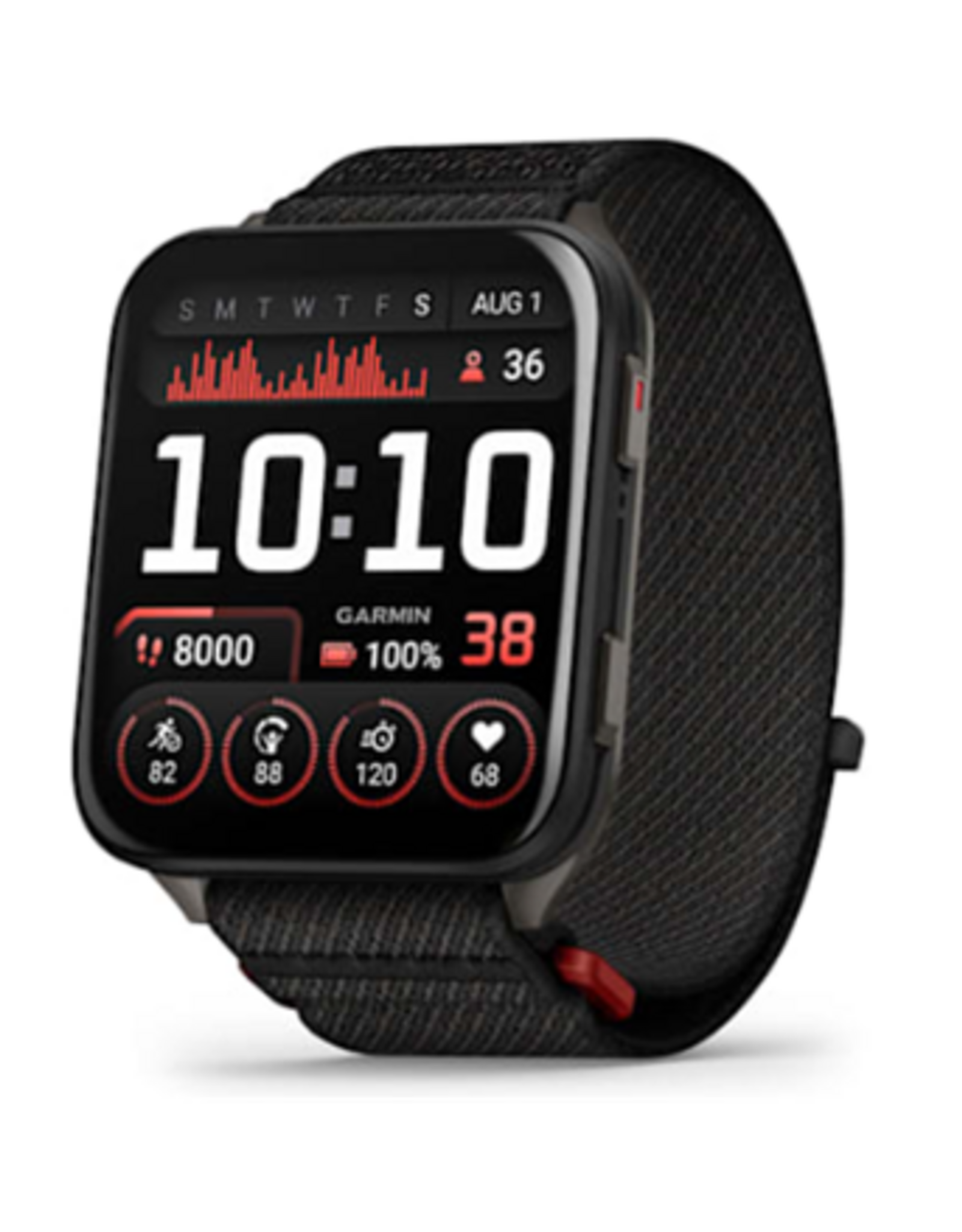 Garmin Venu® X1, Black with Slate Titanium Caseback and Black ComfortFit Nylon Band