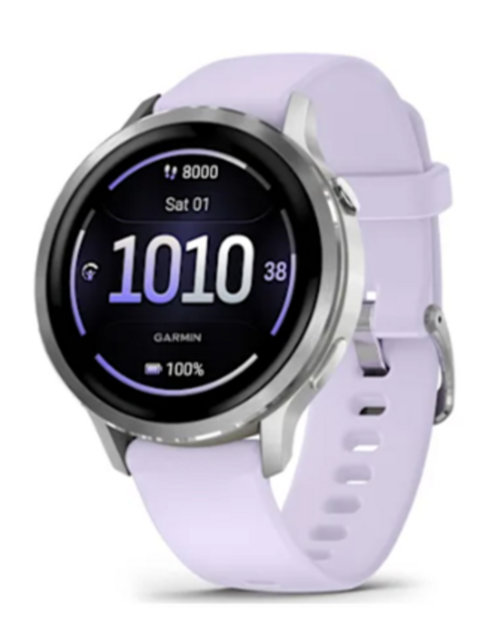 Garmin Venu® 4 – 41 mm, Silver with Periwinkle Band