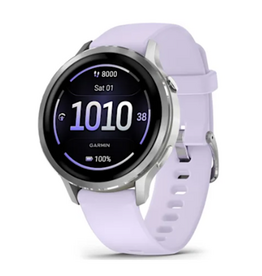 Garmin Venu® 4 – 41 mm, Silver with Periwinkle Band