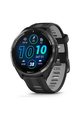 Garmin Forerunner® 965, Carbon Gray DLC Titanium Bezel with Black Case and Black/Powder Gray Silicone Band